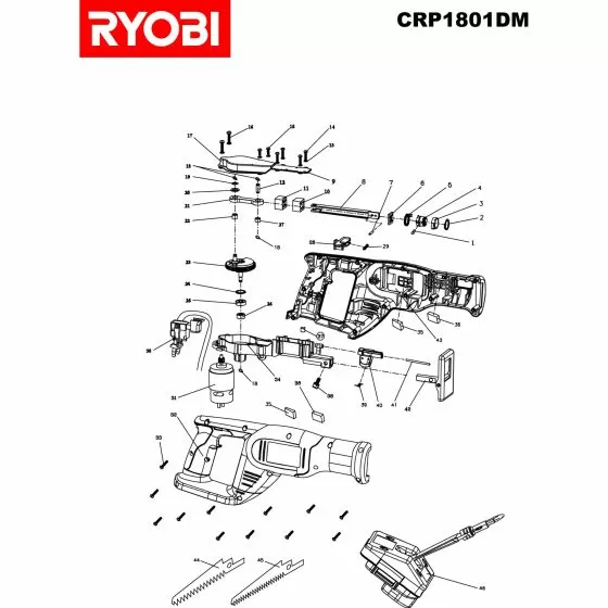 Ryobi CRP1801DM Spare Parts List Type: 5133000085